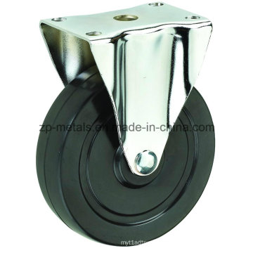 4inch Medium-Sized Biaxial Black Rubber Fixed Caster Wheels